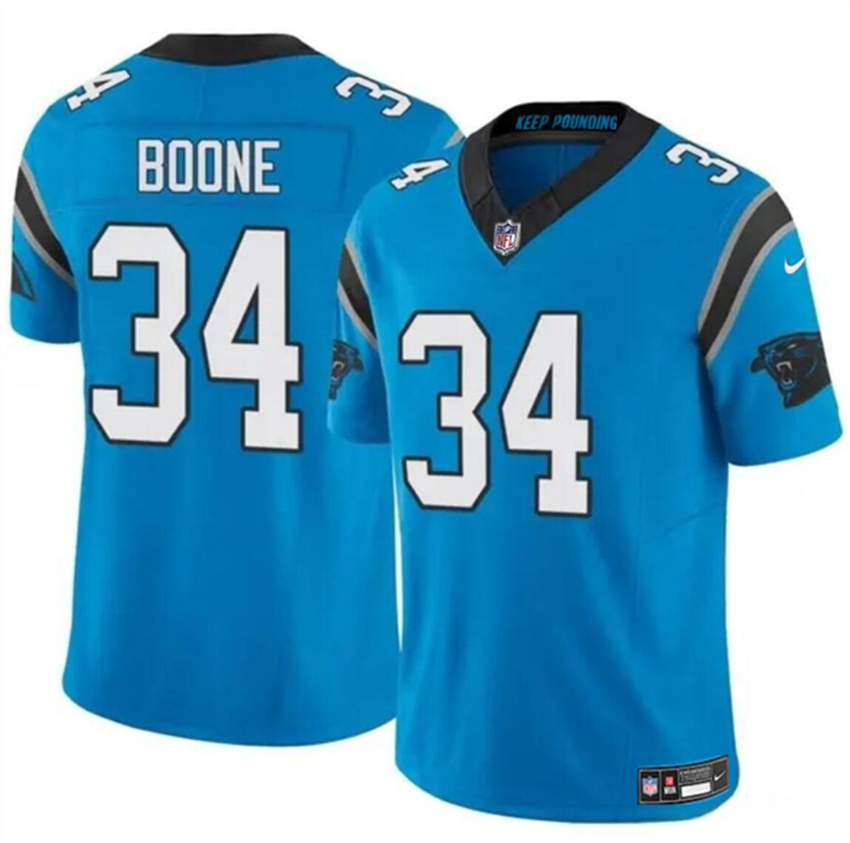 Youth Blue Carolina Panthers #34 Mike Boone 2024 F.U.S.E. Vapor Limited Stitched Football Jersey
